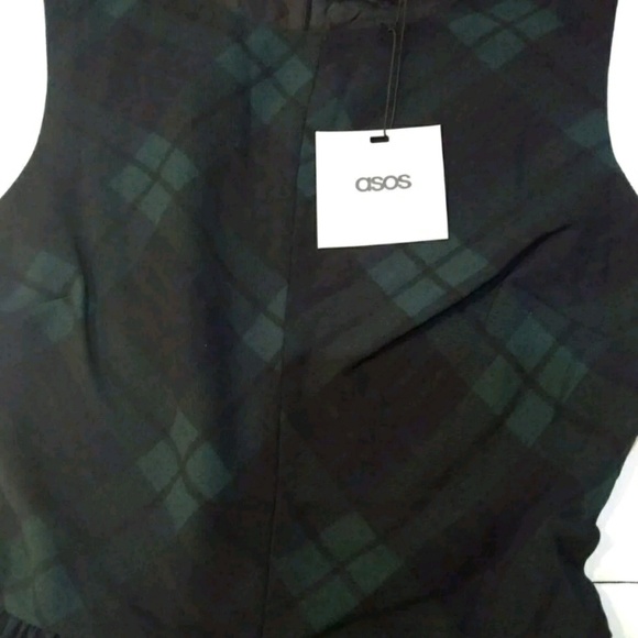 💜ASOS Skater Dress with Pleated Skirt Plaid Sz 0 - Picture 8 of 8